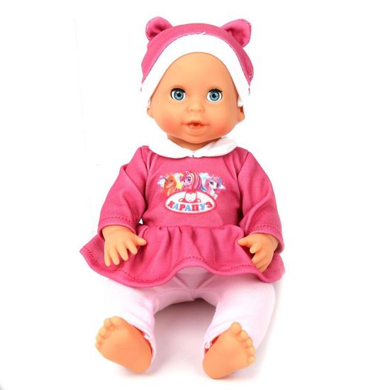 Пупс озвуч Шаинский музыка Светлана 25см, пьет, пис, зак глаза, 30 фраз, 4 акс КАРАПУЗ