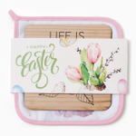 Набор кухонный «Тюльпаны»: прихватка 19×19 см, подставка под горячее