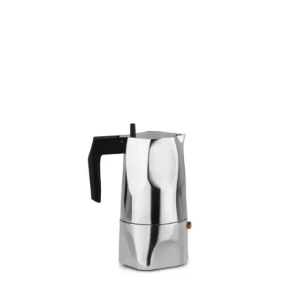 Alessi - Алюминиевая турка кофеварка под давлением Ossidiana на 3 чашки. полированный / артикул   MT18/3  / GTIN 8003299377374