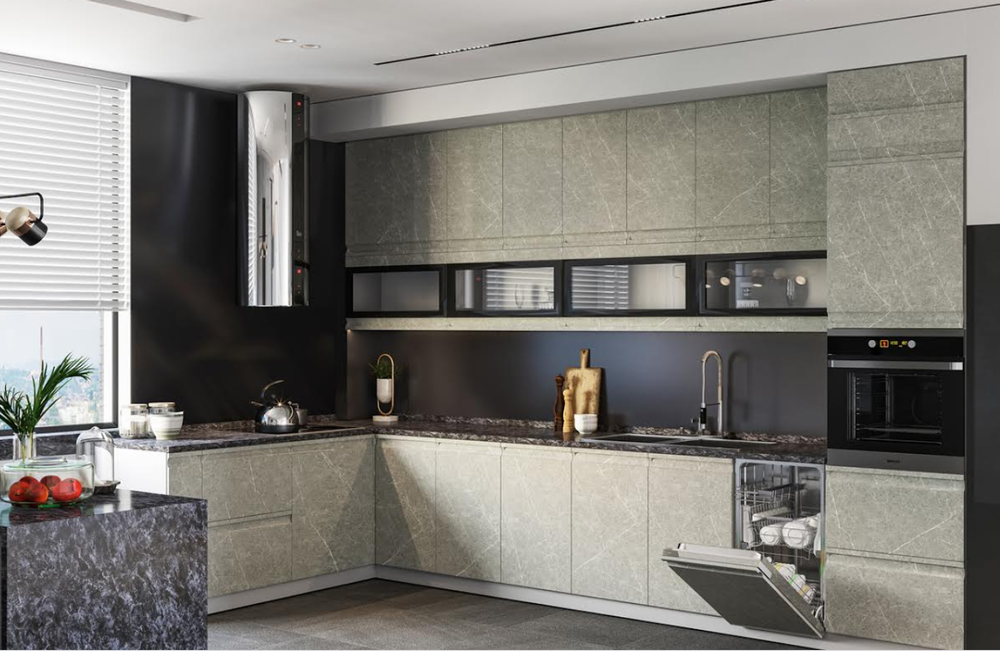Модульный кухонный гарнитур «Скала» 1900/3600 (Гранит Грей), ЛДСП/МДФ, ДСВ Мебель