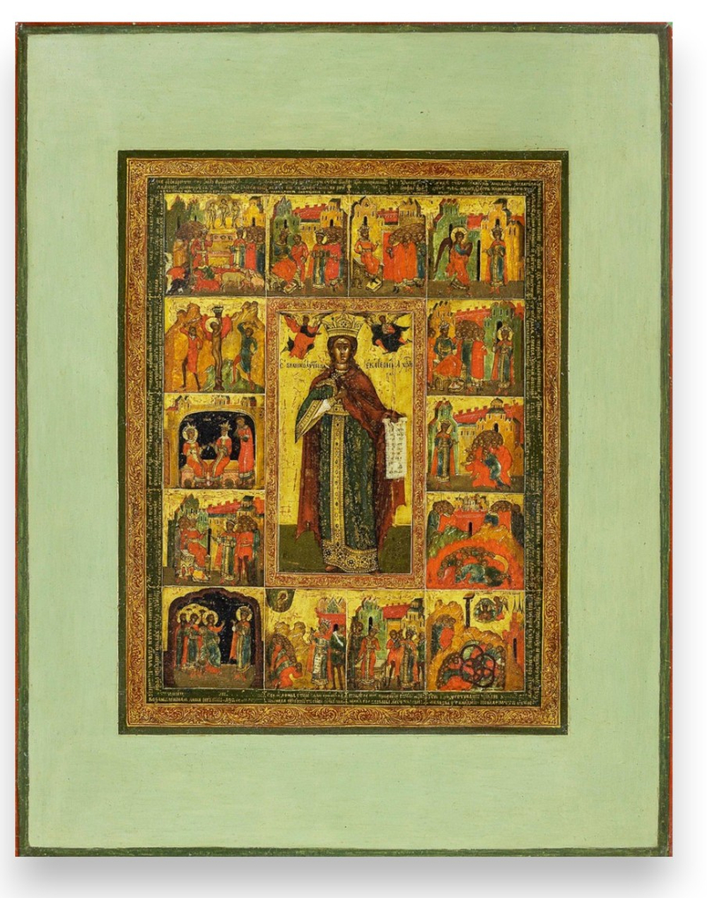 Екатерина Александрийская святая великомученица деревянная икона на левкасе