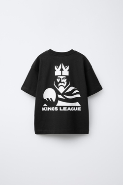 ZARA ФУТБОЛКА С ПРИНТОМ KINGS LEAGUE ©, ЧЕРНЫЙ