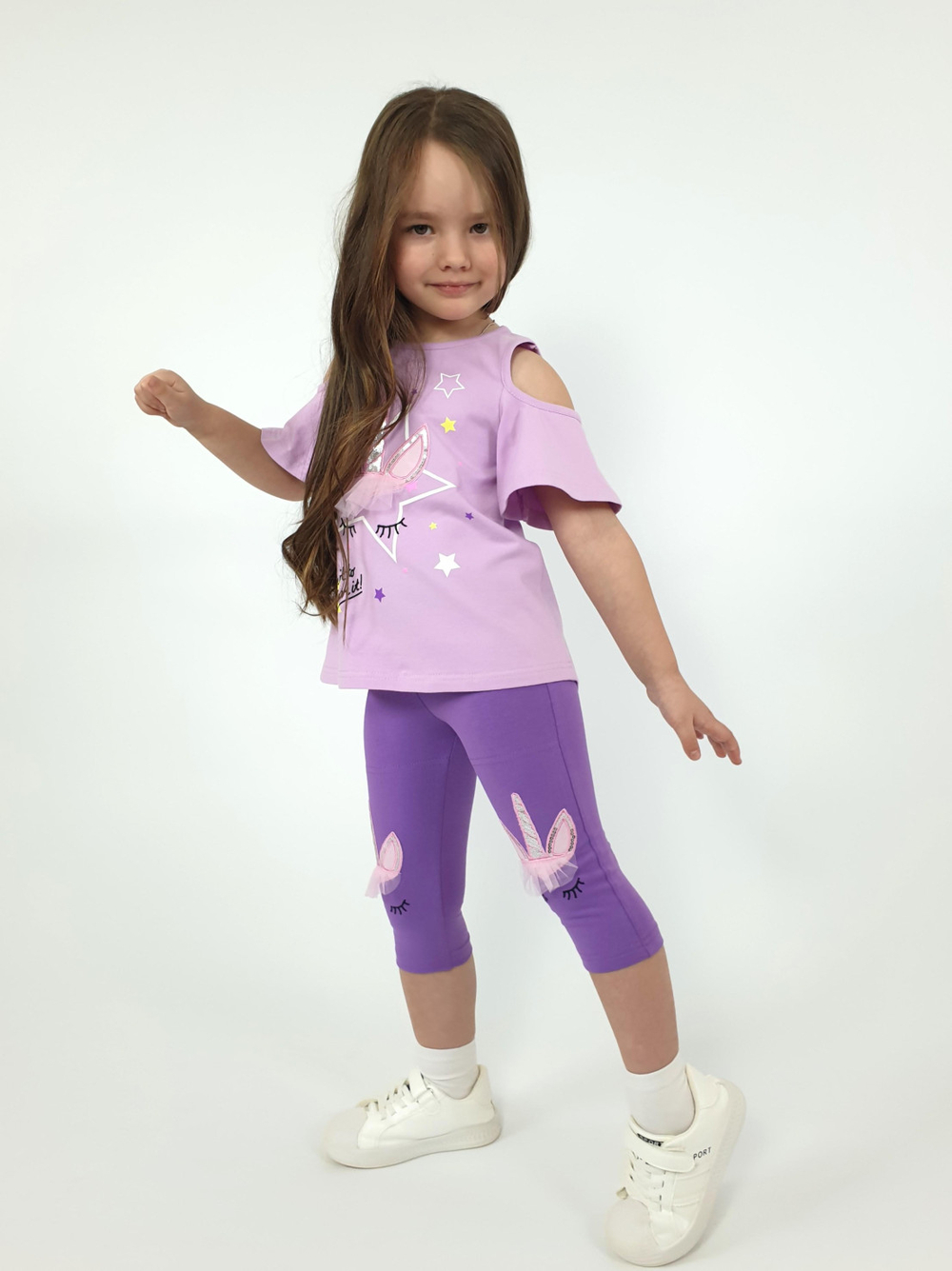 02-124-5 Комплект для девочки (футболка+ лосины)