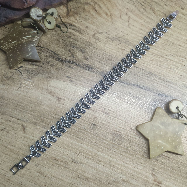 Браслет Vogue 2 Полоски точки выпуклые металл серебристый