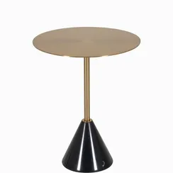 Кофейный стол Solo Marble Ø40х50 см, черный мрамор, золото