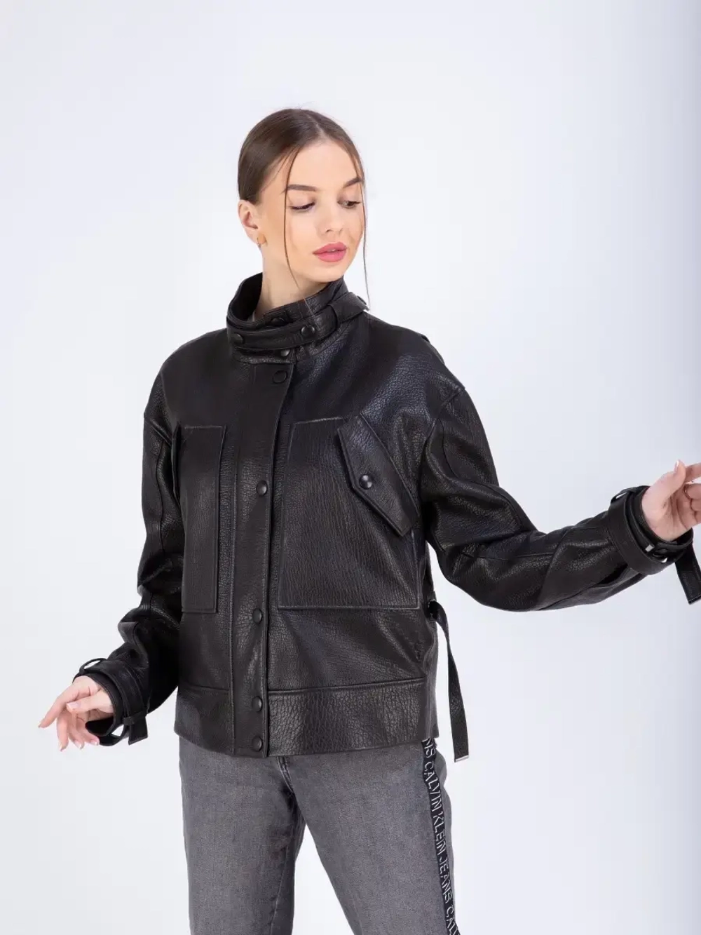 Куртка женская кожаная большие размеры