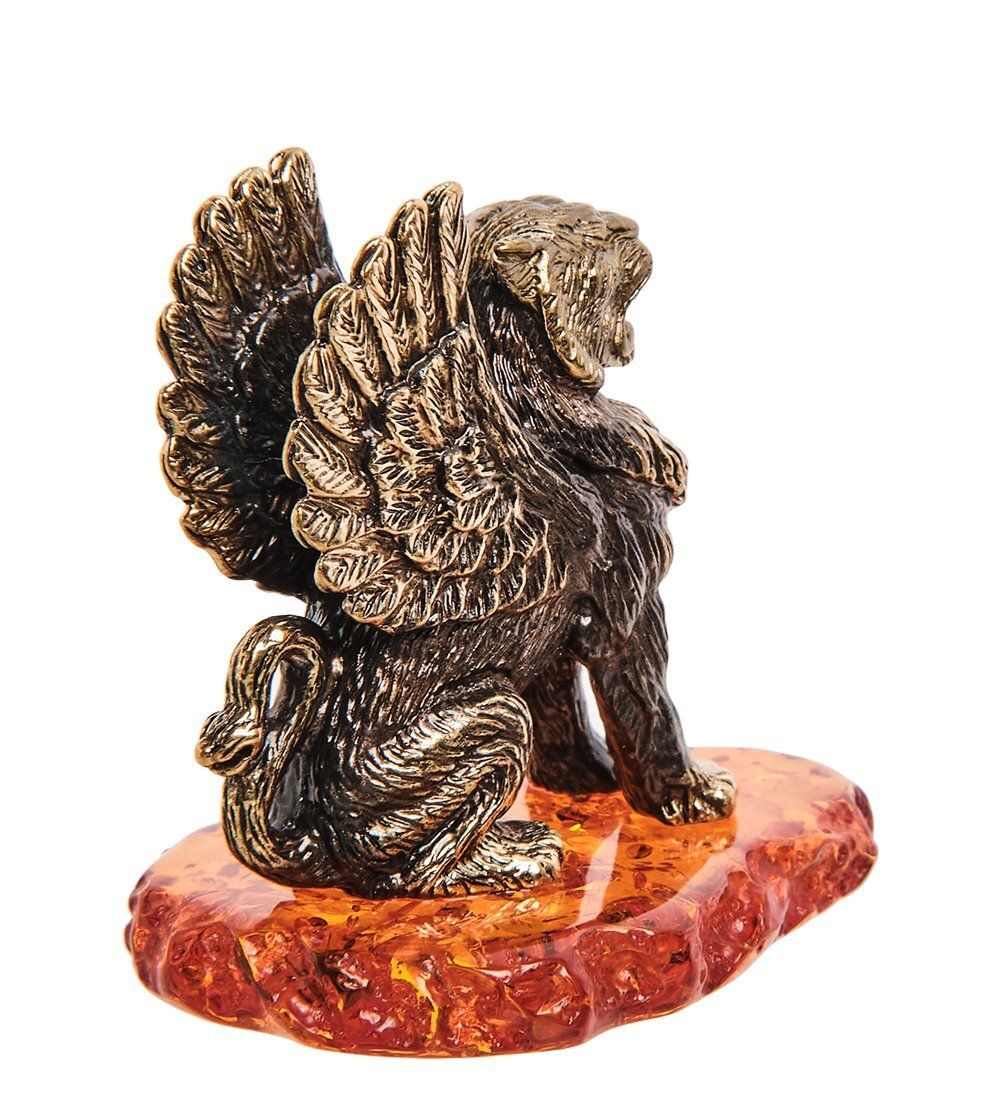 Народные промыслы AM-2704 Фигурка «Грифон» (латунь, янтарь)