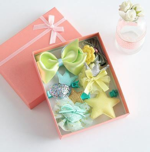 SALE! Подарочный набор необычных аксессуаров для волос, 10  предметов, в подарочной коробке, 1 набор. Цвет в ассортименте.