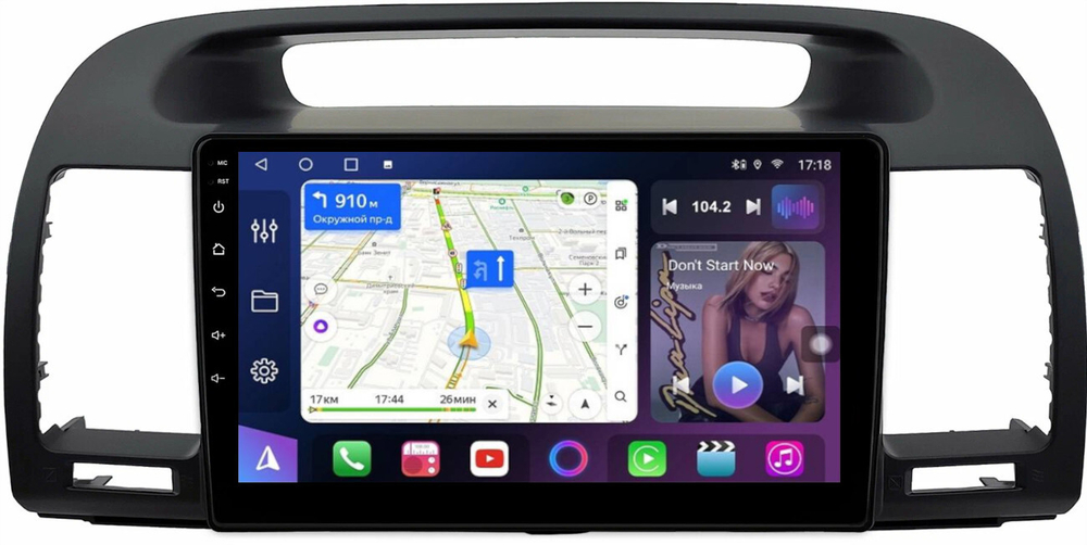 Магнитола Toyota Camry 30 2001-2006 (рамка черная) - FarCar 3020M монитор 9" QLED на Android 13, 8-ядер, CarPlay, 4G SIM-слот