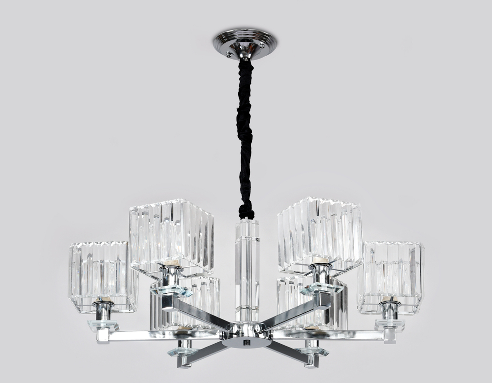 Подвесная люстра с хрусталем TR4522/6 CH/CL хром/прозрачный E14/6 max 40W D710*660