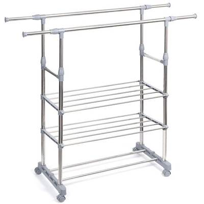 Вешалка напольная 92х42х155 см, мет-л, с колесами, телескоп, T2020-2585