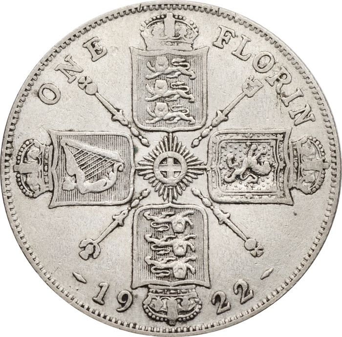 2 шиллинга (флорин) 1922 Великобритания