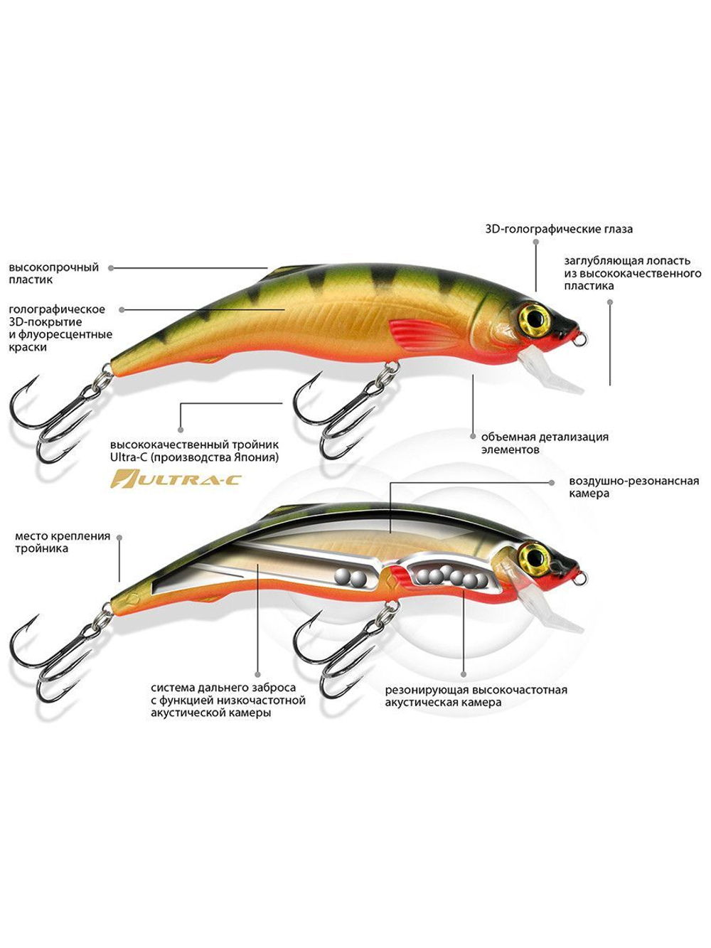 Воблер Минноу ПЛУТ SR 110mm, вес - 20,0g,