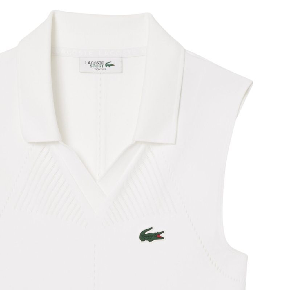 Женское поло Lacoste Women's Sleeveless Stretch Knit Tennis - белый
