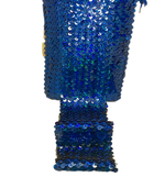 Тесьма эластичная пайетки ш-7см синий 1 м