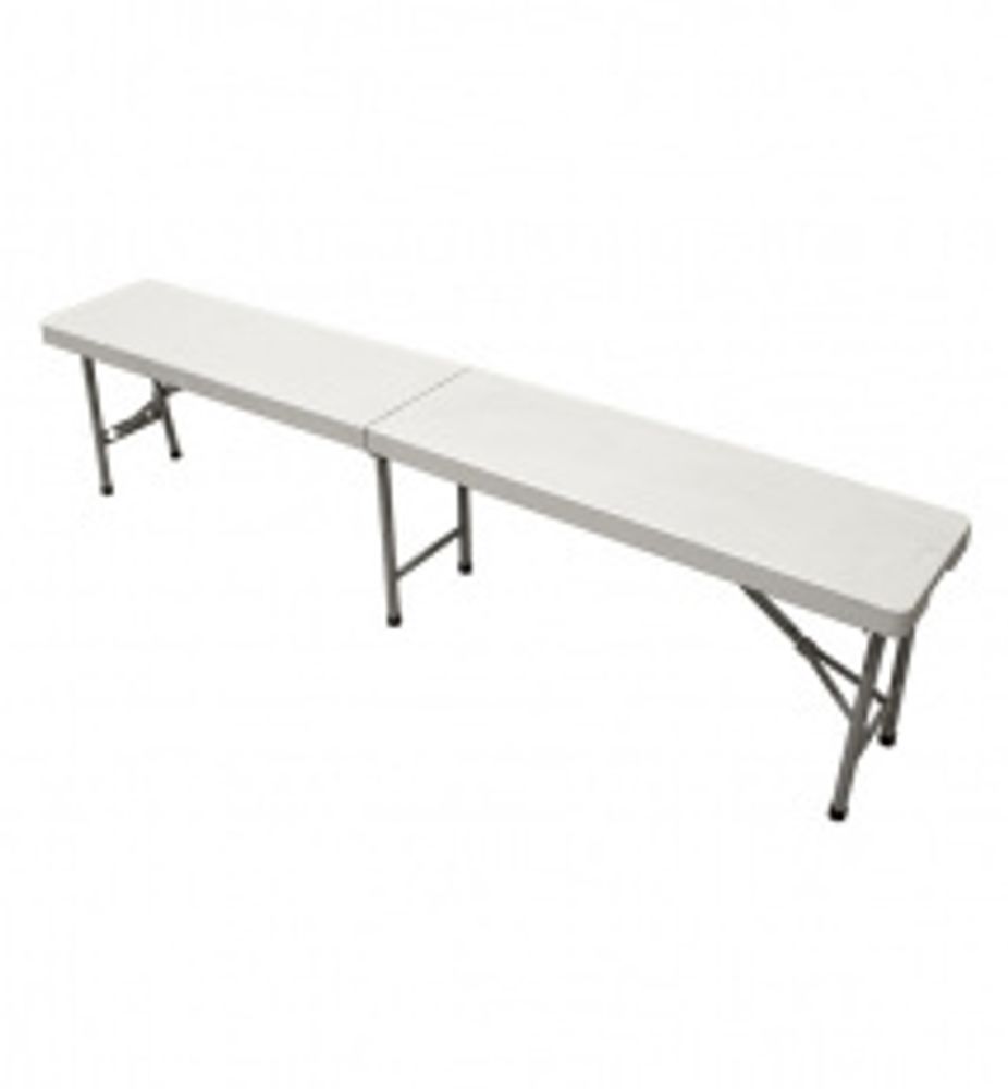 Скамья пластиковая разборная 180 серо-белая