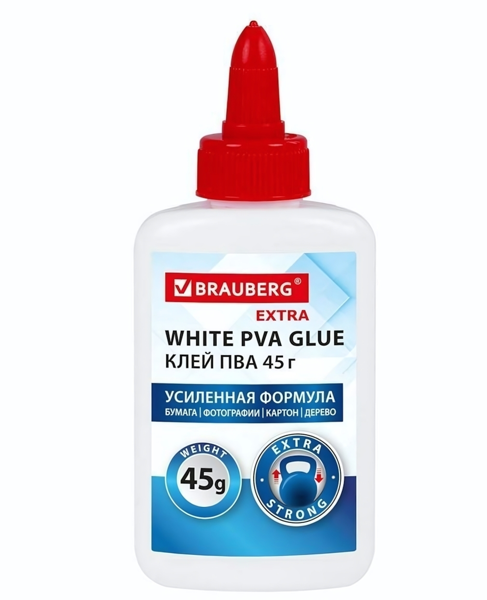 Клей ПВА 45г. УСИЛЕННАЯ ФОРМУЛА (BRAUBERG)