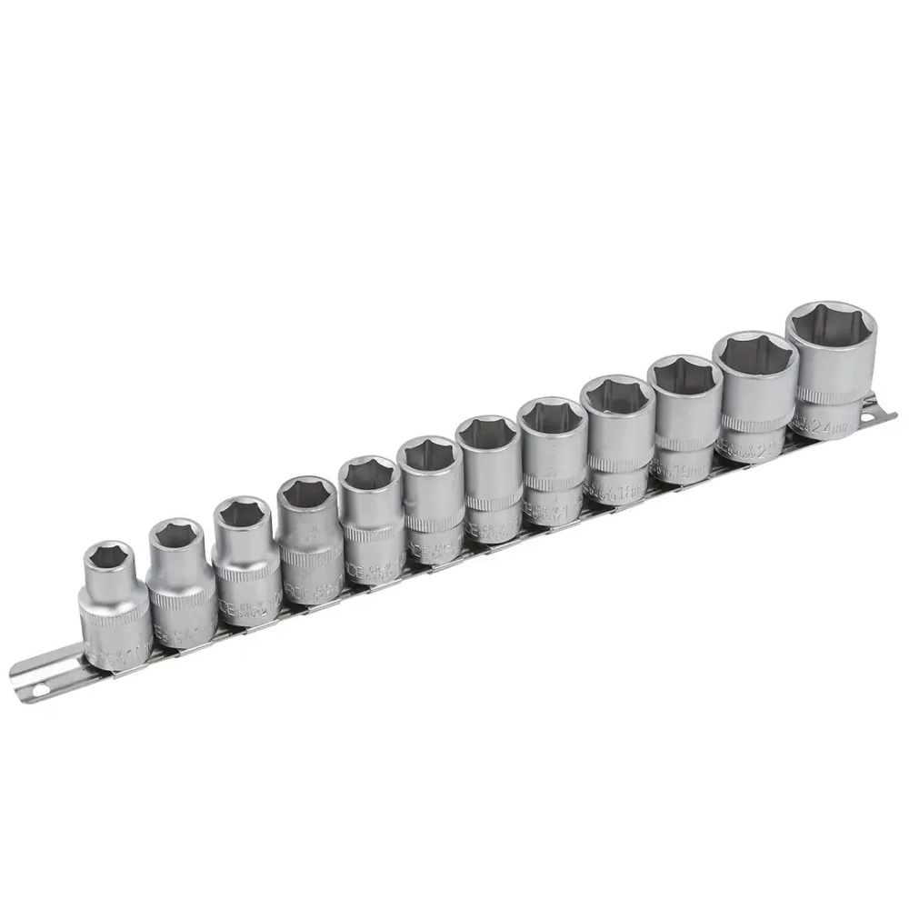 Набор головок 12пр. 1/2''6гр.(10-19,22,24мм), на планке RockForce##Rock FORCE RF-4121-5