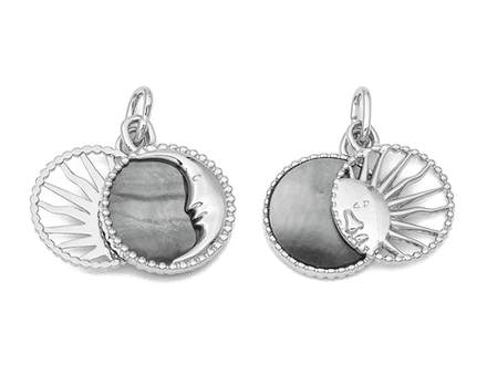 Подвеска "День и ночь" 18мм, двусторонняя, перламутр