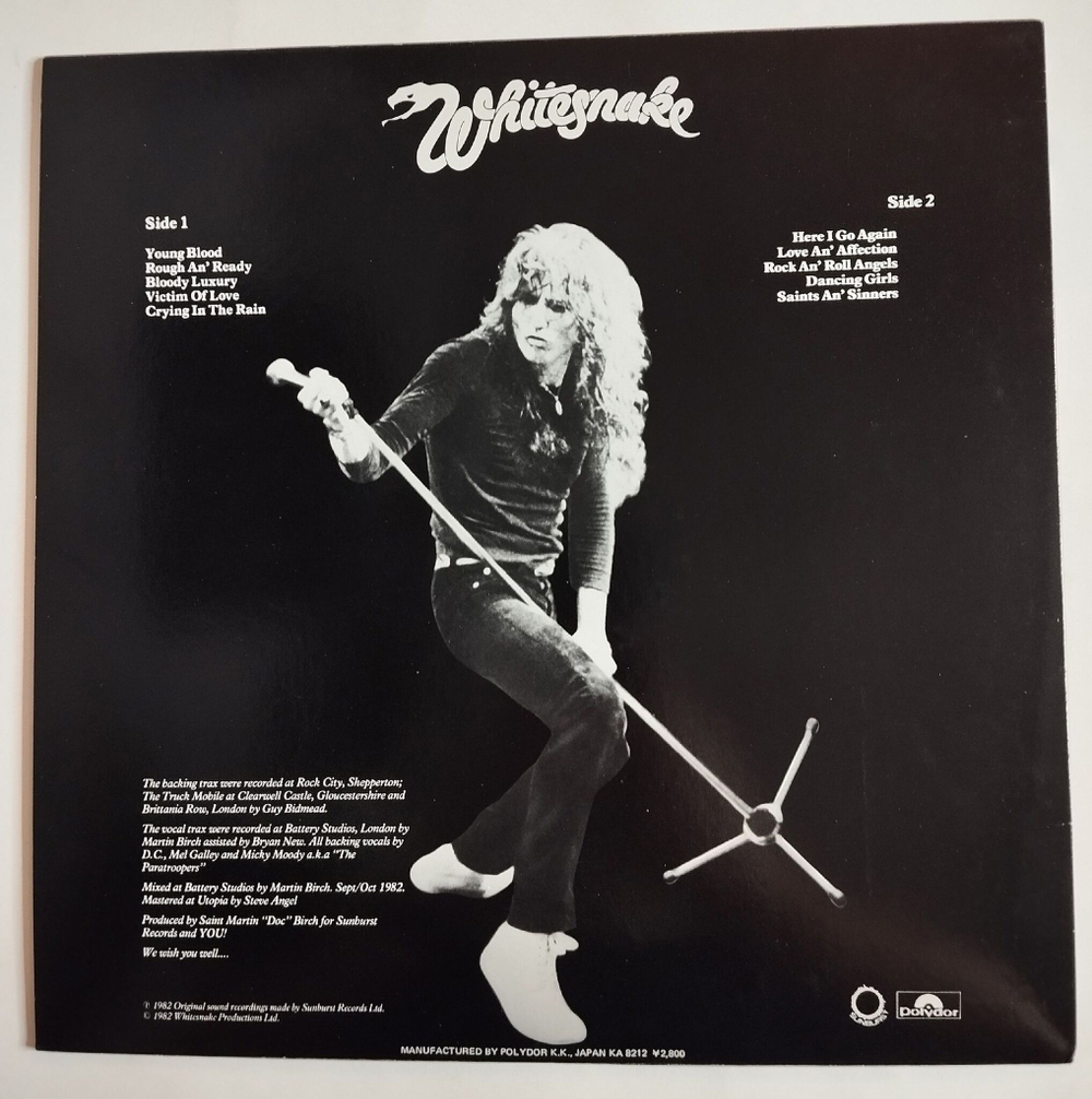 Винтажная виниловая пластинка LP Whitesnake Saints and Sinners (Japan 1982) (No Obi)