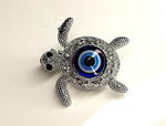 Брошка. Черепаха  Цвет белое серебро