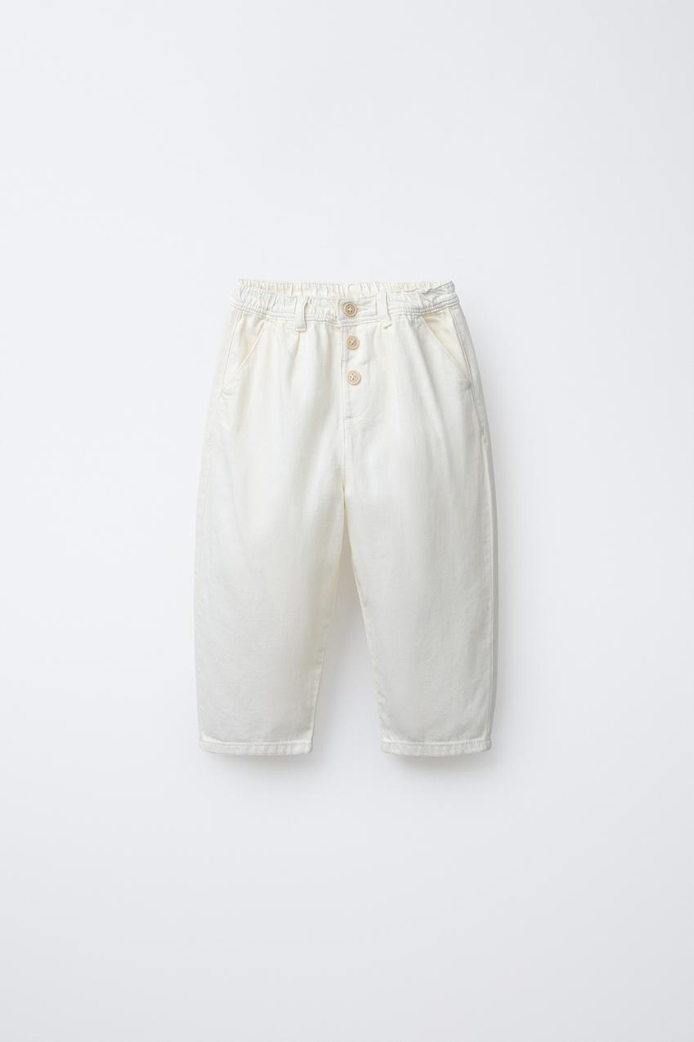 ZARA БРЮКИ С ПУГОВИЦАМИ, ЭКРЮ