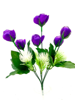 Цветы искусственные Розы фиолетовые 32см