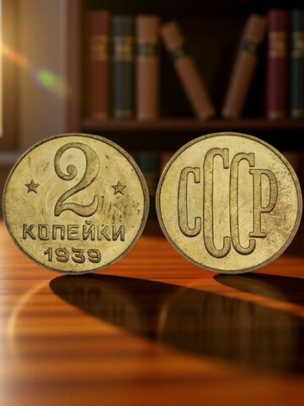 2 копейки 1939 года Проба СССР Копия пробной советской монеты бронза