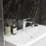 Смеситель для раковины 30k MIXLINE ML41-04 "Swan White" БЕЛЫЙ/ХРОМ