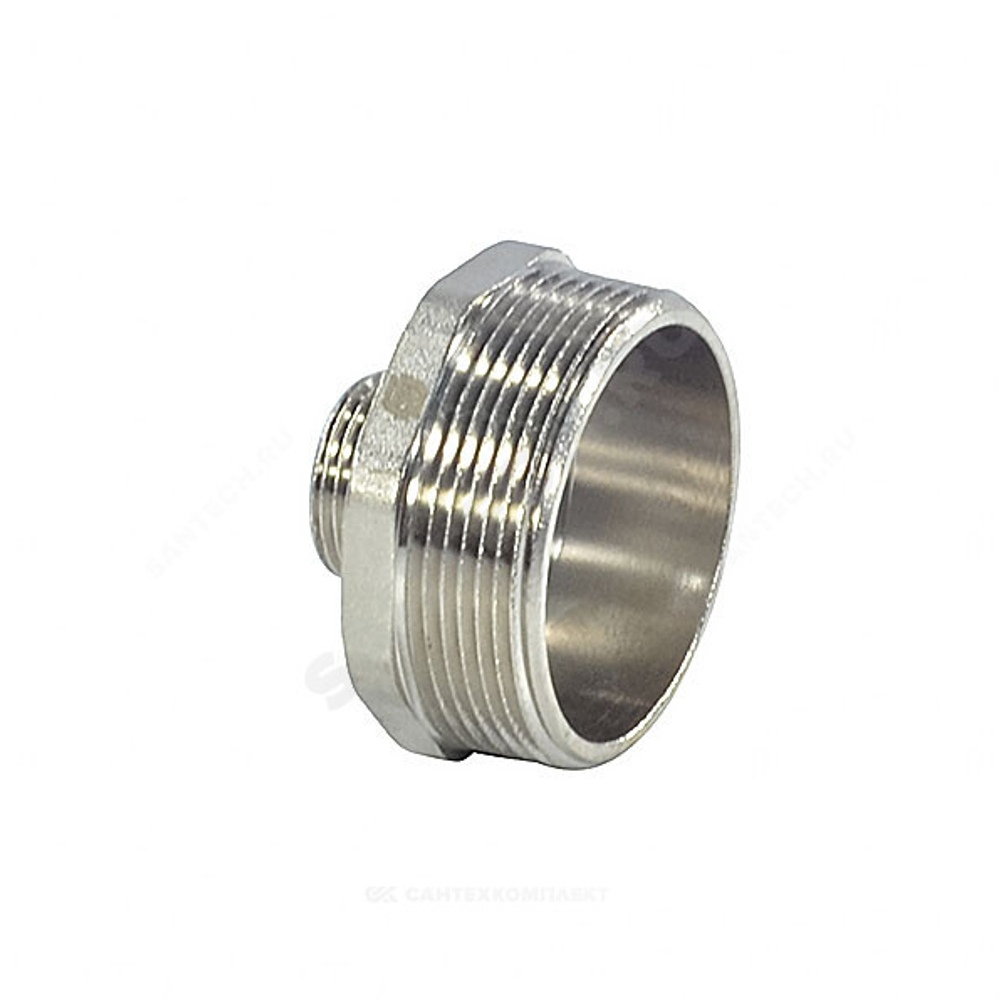 Ниппель латунь никель переходной Ду 20х50 (3/4"х2") НР SantechSystems