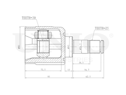 ШРУС внутренний UNIO CVJ-30128