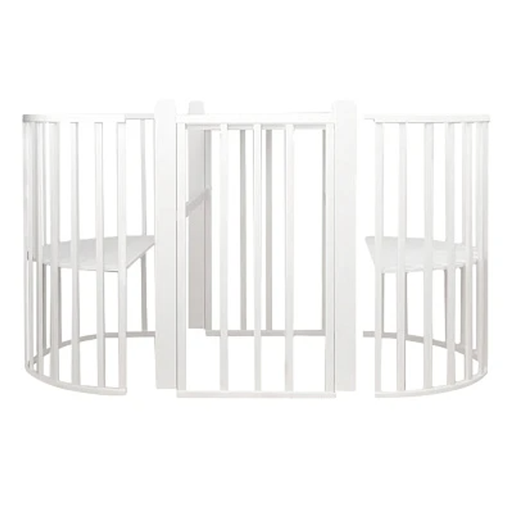 Кровать детская "София" NEW 6в1 круг-овал с универсальным маятником белый