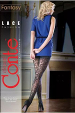Колготки женские с имитацией шва сзади и цветочным рисунком CONTE LACE