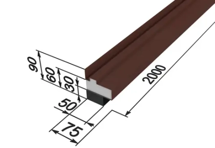 Стартовый отлив для термопанелей, 75×90×2000 мм, оцинкованная сталь