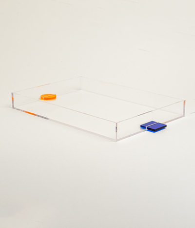Поднос из акрила Прозрачный/Оранжевый/Синий data-res=