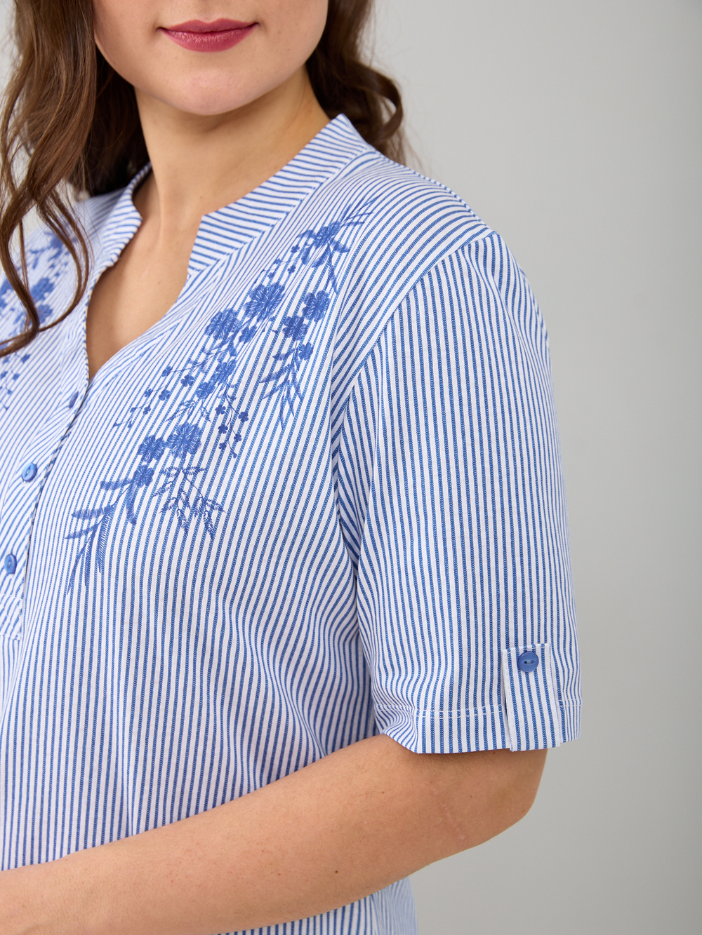 Блузка БЛ-122/белый-цепочкацветы-п