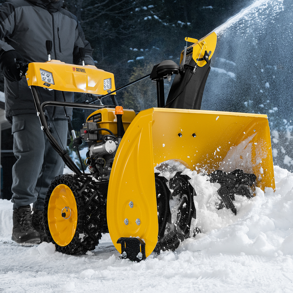 Бензиновая снегоуборочная машина Denzel SBM 610S PRO, 212 cc, электростартер, фара, обогрев
