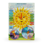 Обучающая доска " Календарь с часами " Солнце ST0116