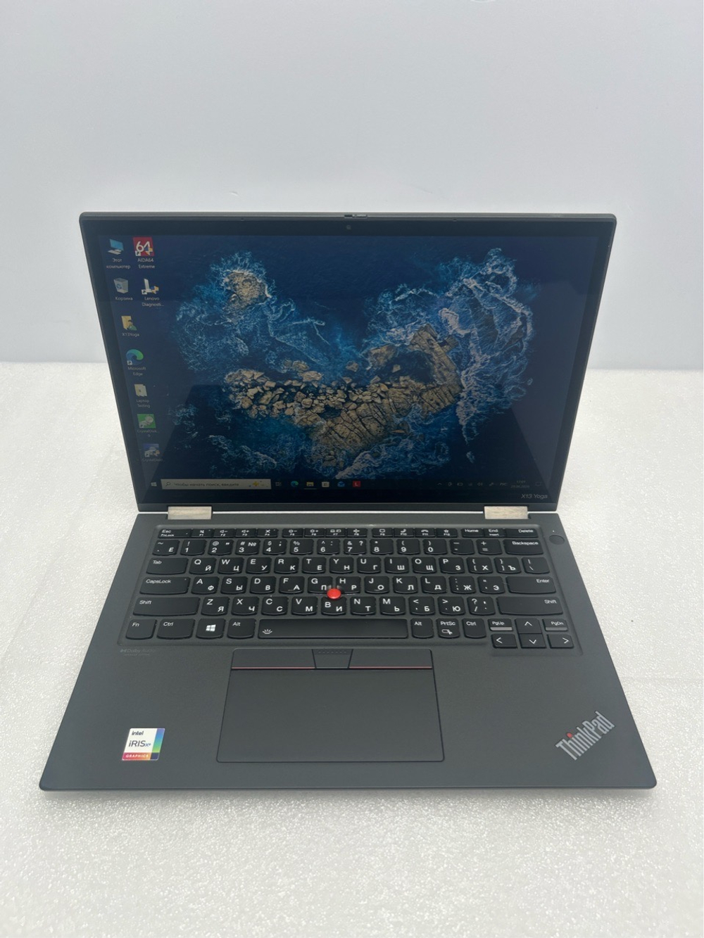 Ноутбук Lenovo ThinkPad X13 Yoga Gen 2 (20W9S08100) 13.3"/Intel Core i5-1135G7/RAM 16 GB/SSD 512 GB/Intel Iris Xe Graphics/1920*1080 (Touch)/IPS/Windows 10/Подсветка - кл: LED/черный. Состояние: Уценка/царапины на матрице/B1