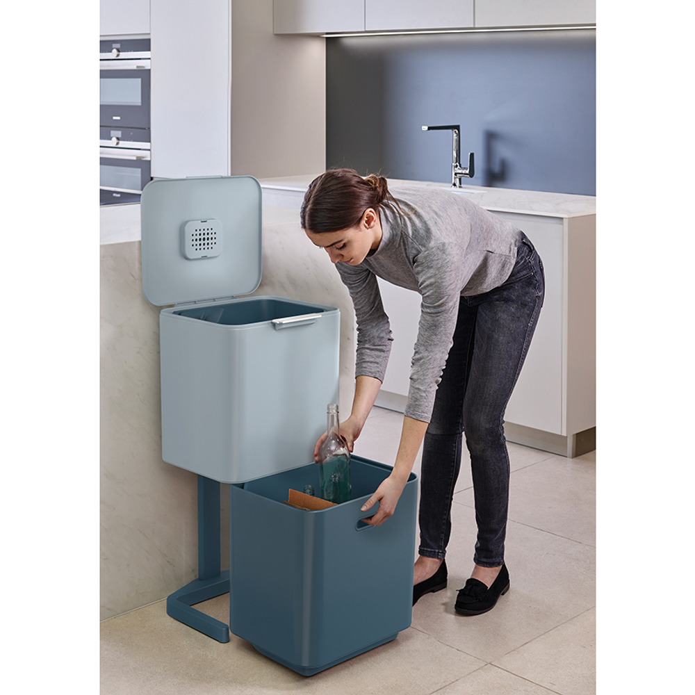 Контейнер для мусора с двумя баками totem max, 60 л, синий