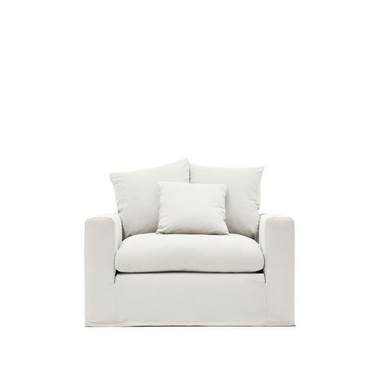 A cover designed to keep your Nora armchair in brand-new conition. Made from linen and cotton fabri