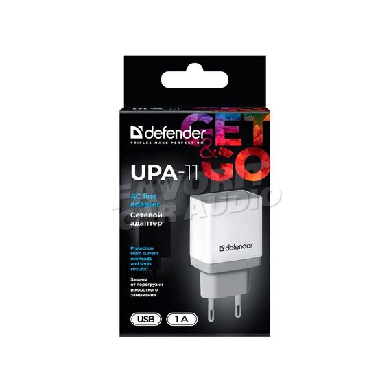 СЗУ 1 USB Defender UPA-11 1000mA пластик белый