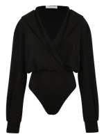 Боди с капюшоном, черный