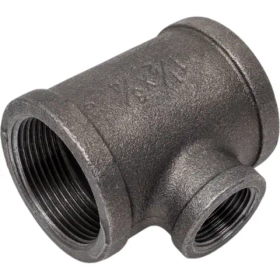 Тройник прямой черный ВР, тип 130, Sanha