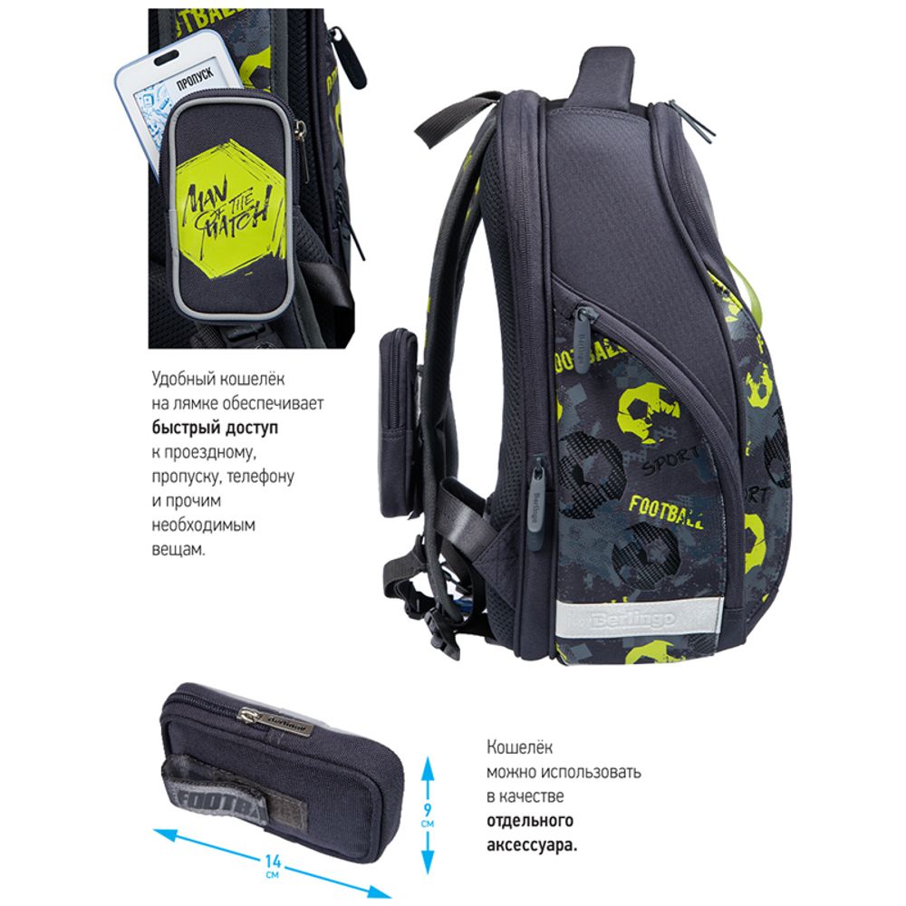 Ранец Berlingo Nova Best player 37х28х18см, 2 отдел., с анатомической спинкой