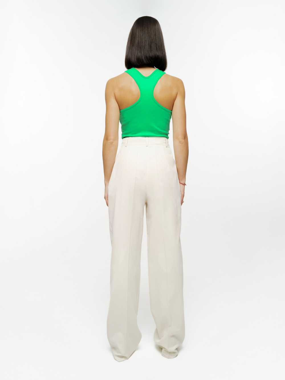 Pressed-crease wool trousers