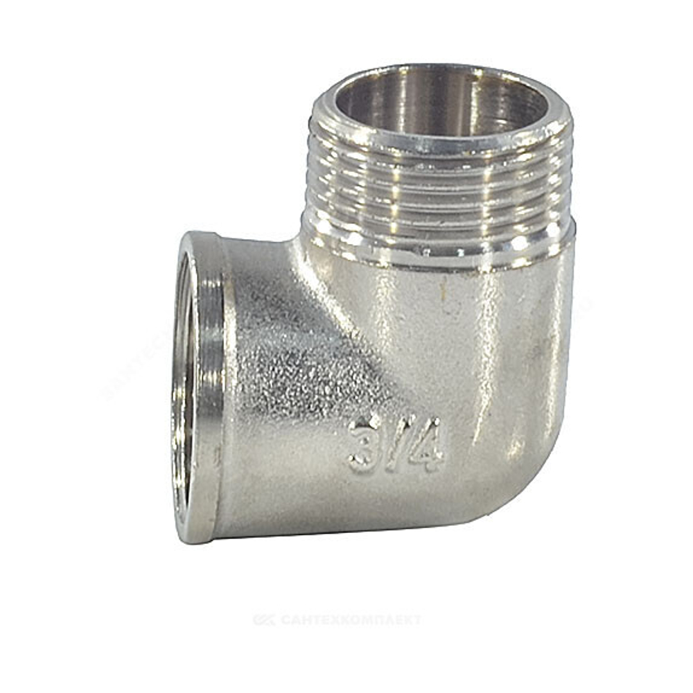 Угольник латунь никель Ду 15 (1/2") ВР/НР SantechSystems