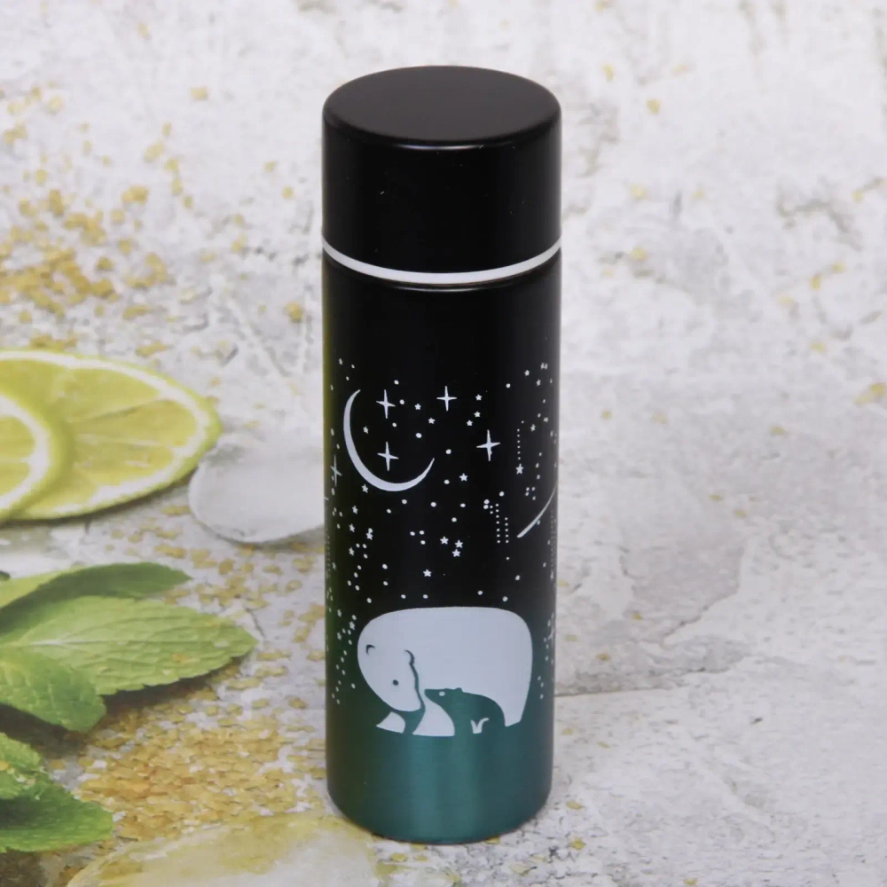 Термос металлический 150 мл «Северный Мишка»синий