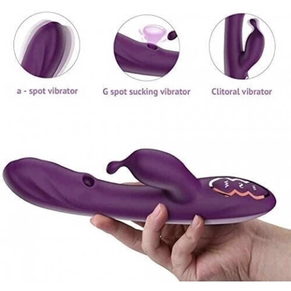 Многофункциональный вибратор-кролик с воздушной стимуляцией