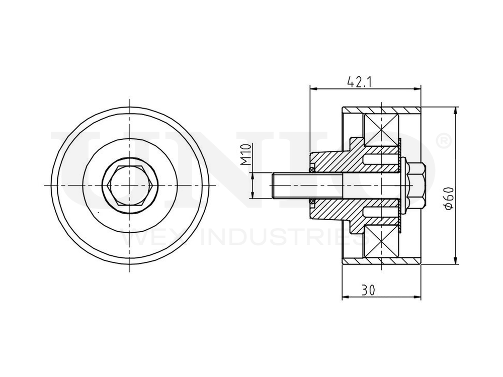 Ролик направляющий ремня ГРМ UNIO TNS-10011